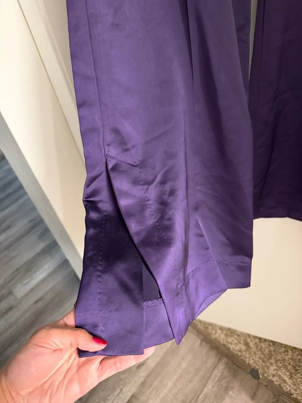 Jason Wu Purple Satin Vest with Matching Wide-Leg Jumpsuit - Picture 4 of 7